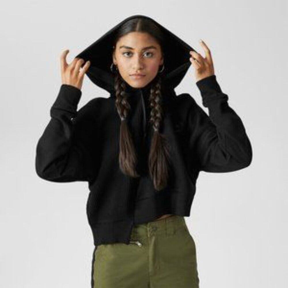 Converse Women's Sweater Knit Cropped Pullover Hoodie  Size XS
